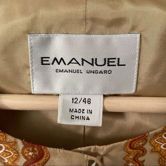 Vintage Designer Emanuel Ungaro Paisley Print Front Button Vest in Size 12/46 - Picture 5 of 8